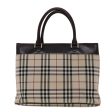 BURBERRY Nova Check Hand Bag Nylon Beige Dark BrownNew 48020 Online Hot Sale