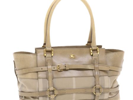 BURBERRY Nova Check Hand Bag Nylon Leather BeigeNew 50273 Online Sale