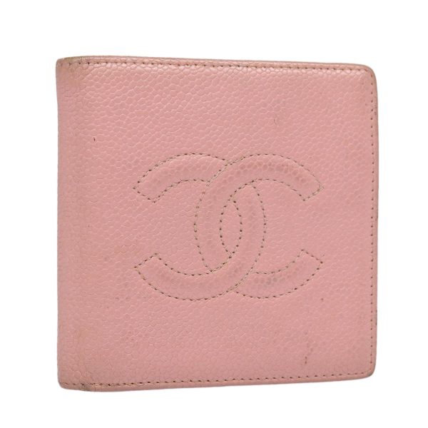 CHANEL COCO Mark Wallet Caviar Skin Pink Gold CC  88731 Supply