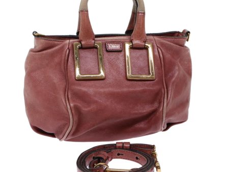 Chloe Etel Hand Bag Leather 2way Red 01・13・50・65  yb285 For Discount