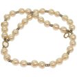 CHANEL Pearl Bracelet metal White CC  bs12272 For Sale