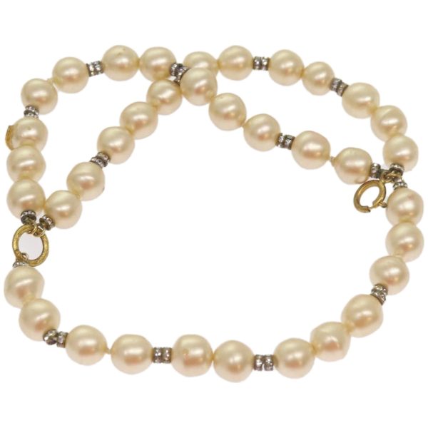 CHANEL Pearl Bracelet metal White CC  bs12272 For Sale