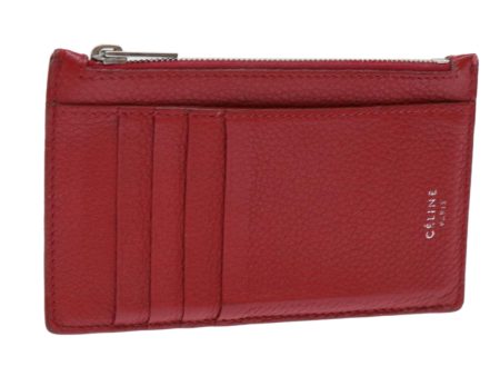 CELINE Coin Purse Leather Red 50848 Fashion