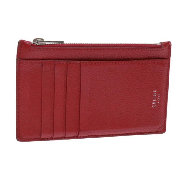 CELINE Coin Purse Leather Red 50848 Fashion