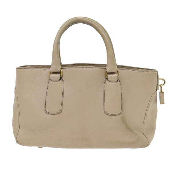 CELINE Hand Bag Leather Beige bs8421 Supply