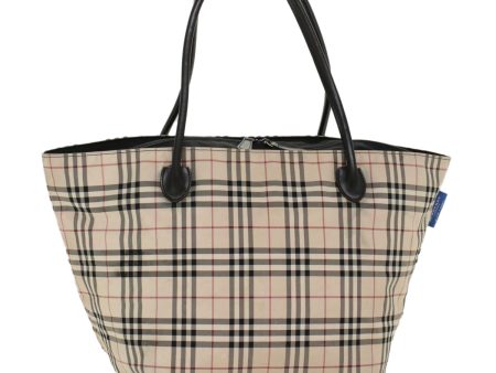 BURBERRY Nova Check Hand Bag Nylon Beige BlackNew ti1178 Fashion