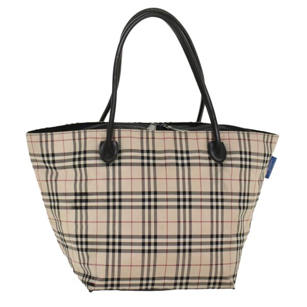 BURBERRY Nova Check Hand Bag Nylon Beige BlackNew ti1178 Fashion