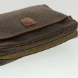 CELINE Macadam Canvas Clutch Bag PVC Leather Brown ar8568 Online Sale