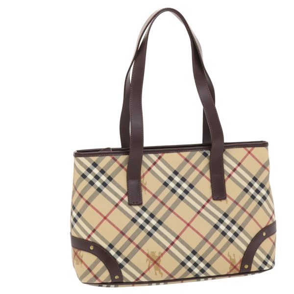 BURBERRY Nova Check Hand Bag PVC Leather BeigeNew ki3277 Supply