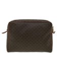 CELINE Macadam Canvas Clutch Bag PVC Leather Brown ar8568 Online Sale