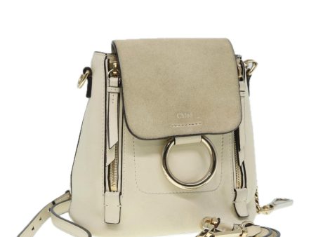 Chloe Fay Backpack Suede Beige Gold  hk1579 Hot on Sale