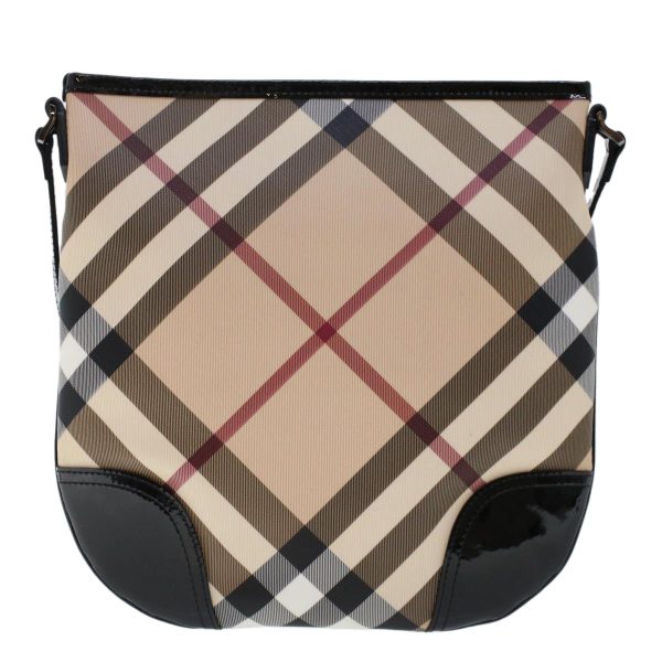 BURBERRY Nova Check Shoulder Bag PVC Leather BeigeNew yk7780 Hot on Sale