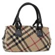 BURBERRY Nova Check Hand Bag Wool Leather BeigeNew bs7371 Cheap