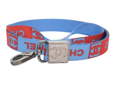 CHANEL Neck Strap Nylon Blue Silver CC  yk15223 Fashion