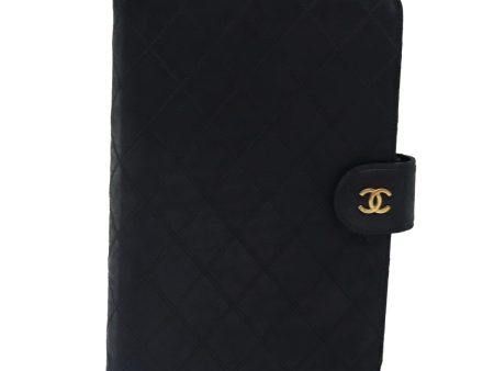 CHANEL Bicolore Day Planner Cover Lamb Skin Black Gold CC  yk15039 Hot on Sale