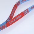 CHANEL Neck Strap Nylon Blue Silver CC  yk15223 Fashion