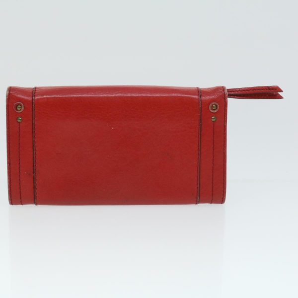 CELINE Chloe Long Wallet Leather 3Set Red Gray beige ac1384 Online now