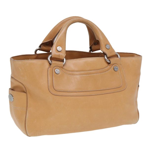 CELINE Hand Bag Leather Beige 80060 Sale