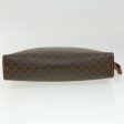 CELINE Macadam Canvas Clutch Bag PVC Leather Brown im378 For Sale