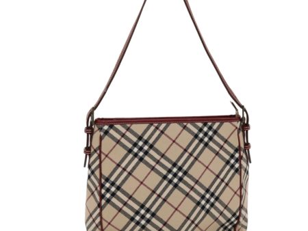 BURBERRY Nova Check Blue Label Shoulder Bag Canvas Leather Beige RedNew 49089 Discount