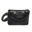 CHANEL Chain Waist bag Lamb Skin Black Gold CC  bs18476 Online now