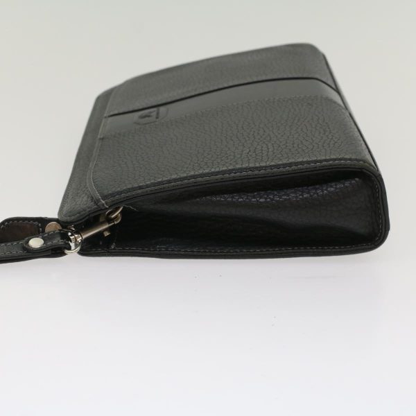 BURBERRY Clutch Bag Leather BlackNew yk8023 For Discount