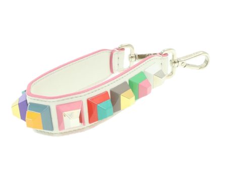 FENDI Shoulder Strap Leather White Multicolor  am189g Fashion