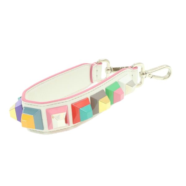 FENDI Shoulder Strap Leather White Multicolor  am189g Fashion