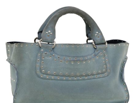 CELINE Hand Bag Suede Light Blue bs5202 Fashion