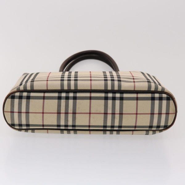 BURBERRY Nova Check Hand Bag Nylon Beige Dark BrownNew 48020 Online Hot Sale