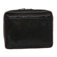 CELINE Clutch Bag Leather Black ar7220 Discount