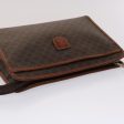 CELINE Macadam Canvas Clutch Bag PVC Leather Brown 48331 Fashion