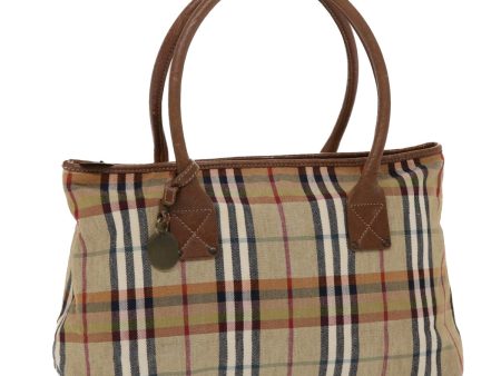 BURBERRY Nova Check Hand Bag Canvas Leather Beige BrownNew 49090 Online Hot Sale