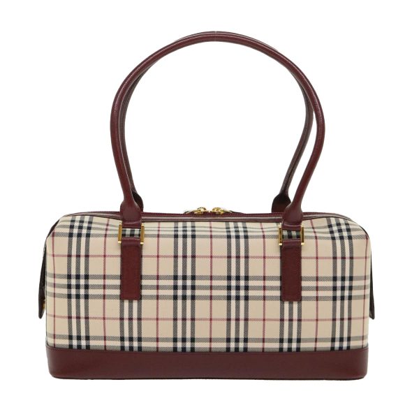 BURBERRY Nova Check Hand Bag Nylon Leather BeigeNew 46958 Online