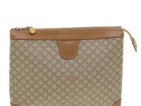 CELINE Macadam Canvas Clutch Bag Beige ac1845 Supply