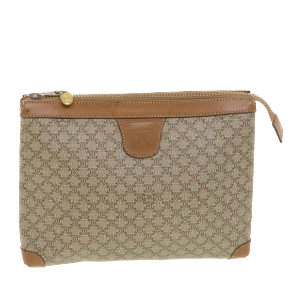 CELINE Macadam Canvas Clutch Bag Beige ac1845 Supply