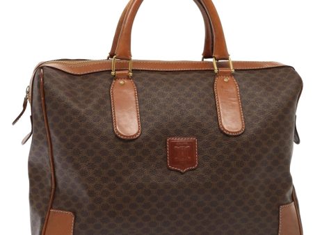 CELINE Macadam Canvas Boston Bag PVC Leather Brown yk13157 Hot on Sale