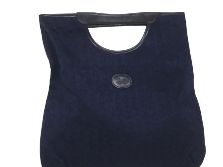 CELINE C Macadam Canvas Hand Bag Navy ar10793 Supply