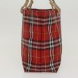 BURBERRY Nova Check Hand Bag Nylon Red YellowNew ti1177 Fashion