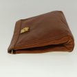 CELINE Clutch Bag Leather Brown bs9584 For Cheap