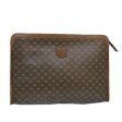 CELINE Macadam Canvas Clutch Bag PVC Leather Beige 81817 Online