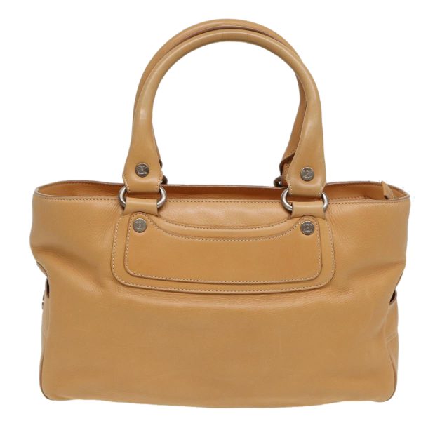 CELINE Hand Bag Leather Beige 80885 Fashion