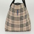 BURBERRY Nova Check Hand Bag Nylon Beige BlackNew ti1178 Fashion