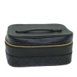 CHANEL Vanity Cosmetic Pouch Caviar Skin Black CC  bs11563 Online now