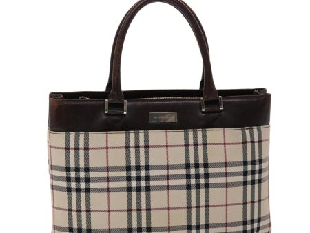 BURBERRY Nova Check Hand Bag Nylon Beige Dark BrownNew 48020 Online Hot Sale