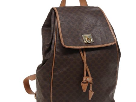 CELINE Macadam Canvas Backpack PVC Brown bs15310 Fashion