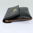 CELINE Clutch Bag Leather Black 79629 Online now