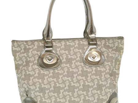 CELINE Horse Carriage Hand Bag PVC Leather Gray ar6608 Supply