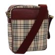 BURBERRY Nova Check Shoulder Bag Nylon Leather Beige RedNew 46959 on Sale