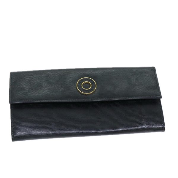 CELINE Long Wallet Leather Black 81009 Online